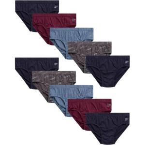 imageReebok Mens Briefs  10 Pack Classic Soft Stretch Low Rise Briefs with Contour Pouch  Underwear for Men Sizes SXLBlueNavyGrape