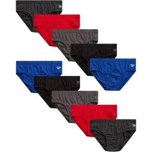imageReebok Mens Briefs  10 Pack Classic Soft Stretch Low Rise Briefs with Contour Pouch  Underwear for Men Sizes SXLCharcoalCrimsonSharkskinBlackEvening Blue