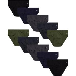 imageReebok Mens Briefs  10 Pack Classic Soft Stretch Low Rise Briefs with Contour Pouch  Underwear for Men Sizes SXLGreyBlueGreenBlack