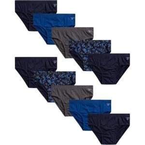 imageReebok Mens Briefs  10 Pack Classic Soft Stretch Low Rise Briefs with Contour Pouch  Underwear for Men Sizes SXLNavy BlueEvening BlueCharcoalNavy Blue Print