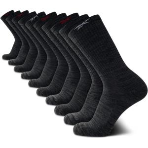 imageReebok Mens Crew Socks  10 Pack Stretch Performance Cushioned Crew Socks  Arch Support Athletic Socks for Men 6125Ash Grey