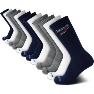 imageReebok Mens Crew Socks  10 Pack Stretch Performance Cushioned Crew Socks  Arch Support Athletic Socks for Men 6125Blue 12 Pk
