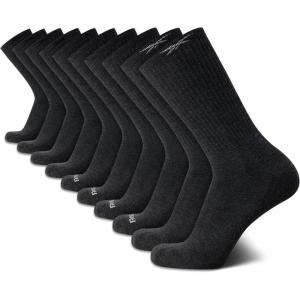 imageReebok Mens Crew Socks  10 Pack Stretch Performance Cushioned Crew Socks  Arch Support Athletic Socks for Men 6125Classic Grey