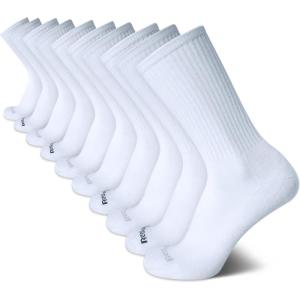 imageReebok Mens Crew Socks  10 Pack Stretch Performance Cushioned Crew Socks  Arch Support Athletic Socks for Men 6125Classic White