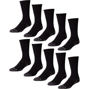 imageReebok Mens Crew Socks  10 Pack Stretch Performance Cushioned Crew Socks  Arch Support Athletic Socks for Men 6125Raven Black