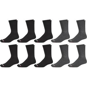 imageReebok Mens Crew Socks  10 Pack Stretch Performance Cushioned Crew Socks  Arch Support Athletic Socks for Men 6125Shadow GreyBlack