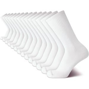 imageReebok Mens Crew Socks  10 Pack Stretch Performance Cushioned Crew Socks  Arch Support Athletic Socks for Men 6125White 14pk