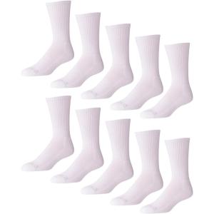 imageReebok Mens Crew Socks  10 Pack Stretch Performance Cushioned Crew Socks  Arch Support Athletic Socks for Men 6125White 3