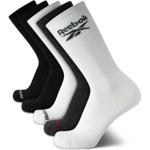 imageReebok Mens Crew Socks  5 Pack Breathable Cushioned MoistureWicking Athletic Performance Running Socks for Men 6125BlackwhiteGrey