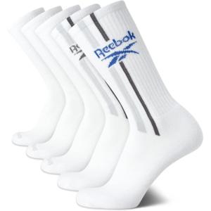 imageReebok Mens Crew Socks  5 Pack Breathable Cushioned MoistureWicking Athletic Performance Running Socks for Men 6125White
