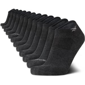 imageReebok Mens Low Cut Socks  12 Pack Performance Cushion Comfort No Show Socks  Breathable Athletic Socks for Men 6125All Grey