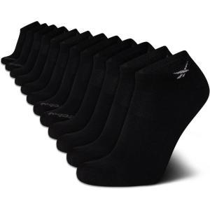 imageReebok Mens Low Cut Socks  12 Pack Performance Cushion Comfort No Show Socks  Breathable Athletic Socks for Men 6125Black Feed