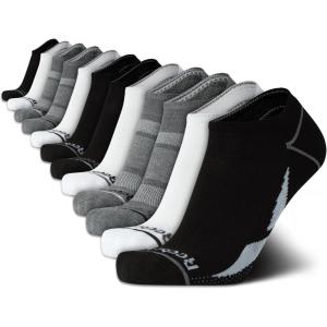 imageReebok Mens Low Cut Socks  12 Pack Performance Cushion Comfort No Show Socks  Breathable Athletic Socks for Men 6125BlackWhiteGrey Logo