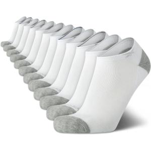 imageReebok Mens Low Cut Socks  12 Pack Performance Cushion Comfort No Show Socks  Breathable Athletic Socks for Men 6125Bright White
