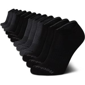 imageReebok Mens Low Cut Socks  12 Pack Performance Cushion Comfort No Show Socks  Breathable Athletic Socks for Men 6125GreyBlack