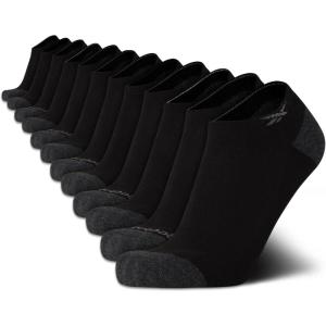 imageReebok Mens Low Cut Socks  12 Pack Performance Cushion Comfort No Show Socks  Breathable Athletic Socks for Men 6125Shadow GreyBlack
