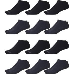 imageReebok Mens Low Cut Socks  12 Pack Performance Cushion Comfort No Show Socks  Breathable Athletic Socks for Men 6125Stone Grey Assortment