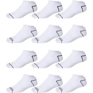imageReebok Mens Low Cut Socks  12 Pack Performance Cushion Comfort No Show Socks  Breathable Athletic Socks for Men 6125White 2