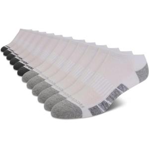 imageReebok Mens Low Cut Socks  12 Pack Performance Cushion Comfort No Show Socks  Breathable Athletic Socks for Men 6125WhiteGrey Shape