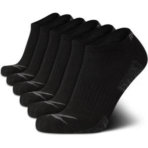 imageReebok Mens Low Cut Socks  6 Pack Basic Cushion Low Cut No Show Socks for Men  Mens Athletic Socks Size 6125Midnight Black