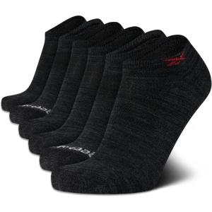 imageReebok Mens Low Cut Socks  6 Pack Basic Cushioned No Show Athletic Socks for Men Size 6125All Black
