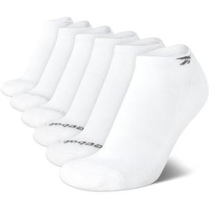 imageReebok Mens Low Cut Socks  6 Pack Basic Cushioned No Show Athletic Socks for Men Size 6125All White