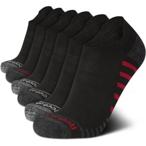 imageReebok Mens Low Cut Socks  6 Pack Basic Cushioned No Show Athletic Socks for Men Size 6125Black Stripe Multi