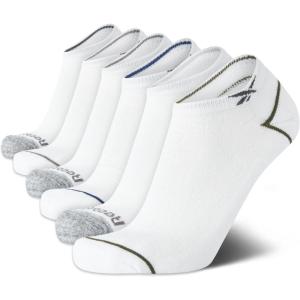 imageReebok Mens Low Cut Socks  6 Pack Basic Cushioned No Show Athletic Socks for Men Size 6125Bright White