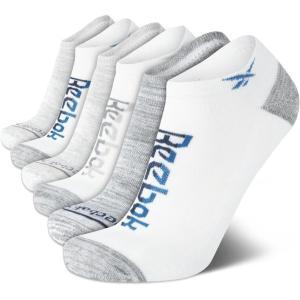 imageReebok Mens Low Cut Socks  6 Pack Basic Cushioned No Show Athletic Socks for Men Size 6125Grey Assorted