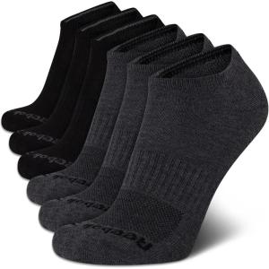 imageReebok Mens Low Cut Socks  6 Pack Basic Cushioned No Show Athletic Socks for Men Size 6125GreyBlack