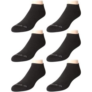 imageReebok Mens Low Cut Socks  6 Pack Basic Cushioned No Show Athletic Socks for Men Size 6125Midnight Black
