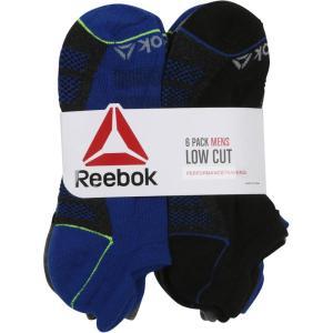 imageReebok Mens Low Cut Socks  6 Pack Basic Cushioned No Show Athletic Socks for Men Size 6125Navy Assortment