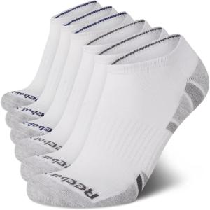 imageReebok Mens Low Cut Socks  6 Pack Basic Cushioned No Show Athletic Socks for Men Size 6125Pure White