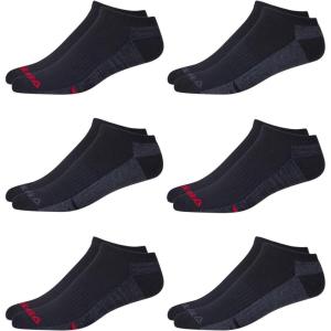 imageReebok Mens Low Cut Socks  6 Pack Basic Cushioned No Show Athletic Socks for Men Size 6125Red LogoBlack