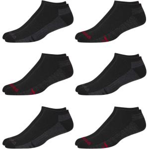 imageReebok Mens Low Cut Socks  6 Pack Basic Cushioned No Show Athletic Socks for Men Size 6125Solid Black