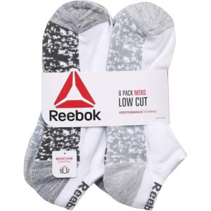 imageReebok Mens Low Cut Socks  6 Pack Basic Cushioned No Show Athletic Socks for Men Size 6125WhiteGrey 2