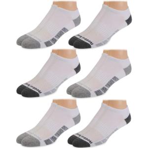 imageReebok Mens Low Cut Socks  6 Pack Basic Cushioned No Show Athletic Socks for Men Size 6125WhiteGrey Shape