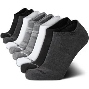 imageReebok Mens Low Cut Socks  8 Pack Stretch Performance Basic No Show  Flat Athletic Socks for Men Shoe Size 6125Grey Assorted