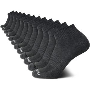 imageReebok Mens Quarter Socks  12 Pack Performance Comfort Athletic Socks  Breathable Ankle Socks for Men 6125All Grey