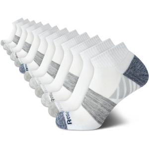 imageReebok Mens Quarter Socks  12 Pack Performance Comfort Athletic Socks  Breathable Ankle Socks for Men 6125Ash GreyWhite