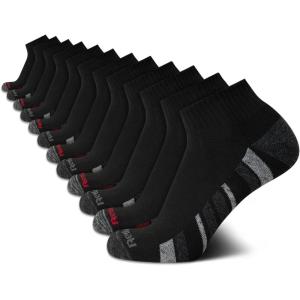 imageReebok Mens Quarter Socks  12 Pack Performance Comfort Athletic Socks  Breathable Ankle Socks for Men 6125Classic Black