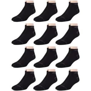 imageReebok Mens Quarter Socks  12 Pack Performance Comfort Athletic Socks  Breathable Ankle Socks for Men 6125Pure Black
