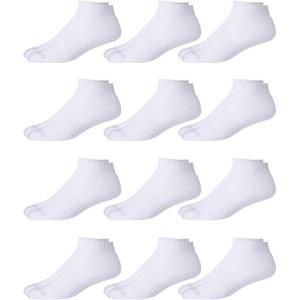 imageReebok Mens Quarter Socks  12 Pack Performance Comfort Athletic Socks  Breathable Ankle Socks for Men 6125White 2