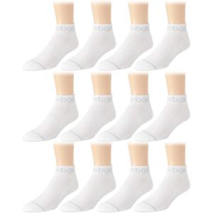 imageReebok Mens Quarter Socks  12 Pack Performance Comfort Athletic Socks  Breathable Ankle Socks for Men 6125White 3