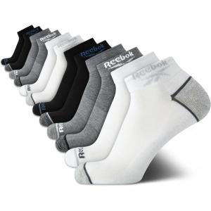 imageReebok Mens Quarter Socks  12 Pack Soft Performance Quarter Socks for Men  Breathable Mens Athletic Socks Size 6125BlackGreyWhite