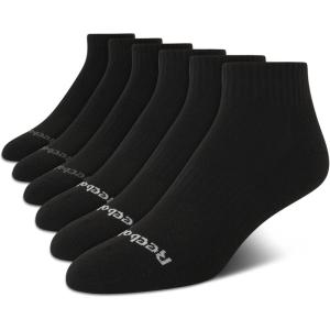 imageReebok Mens Quarter Socks  6 Pack Cushion Quarter Cut Ankle Socks for Men  Breathable Mens Athletic Socks Size 6125All Black