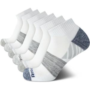 imageReebok Mens Quarter Socks  6 Pack Cushion Quarter Cut Ankle Socks for Men  Breathable Mens Athletic Socks Size 6125Ash GreyWhite