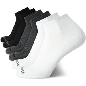 imageReebok Mens Quarter Socks  6 Pack Cushion Quarter Cut Ankle Socks for Men  Breathable Mens Athletic Socks Size 6125BlackWhiteGrey Assortment