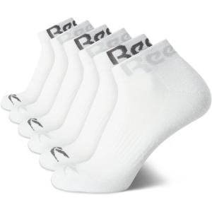 imageReebok Mens Quarter Socks  6 Pack Cushion Quarter Cut Ankle Socks for Men  Breathable Mens Athletic Socks Size 6125Classic White
