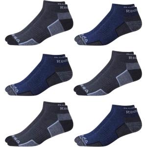 imageReebok Mens Quarter Socks  6 Pack Cushion Quarter Cut Ankle Socks for Men  Breathable Mens Athletic Socks Size 6125NavyGrey